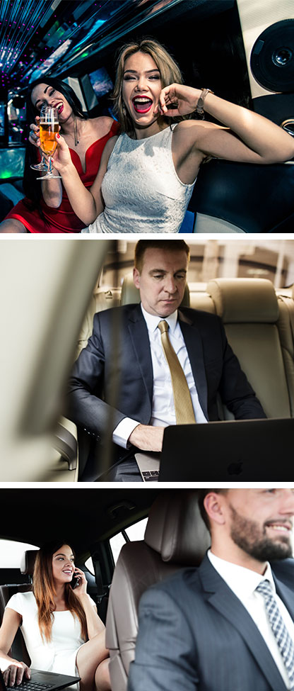 A man in a suit and tie sitting on the back of a car.