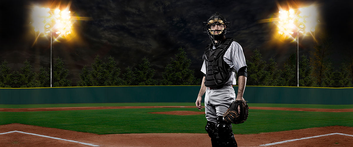 A baseball player in the middle of his game.